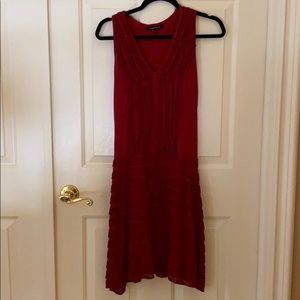 Nanette Lepore Red knit ruffle dress size XS